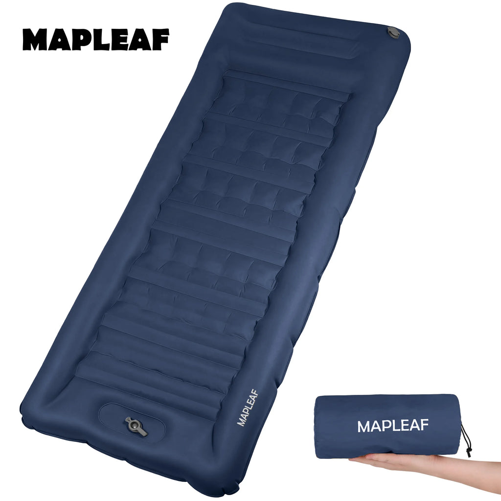 MAPLEAF 12cm Air Mattress Camping Inflatable Mattress Ultralight Waterproof Sleeping Mat Hiking Sleeping Pad Built-in Foot Pump
