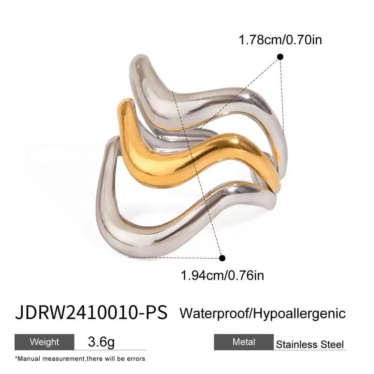 Waterproof Stainless Steel Adjustable Ring