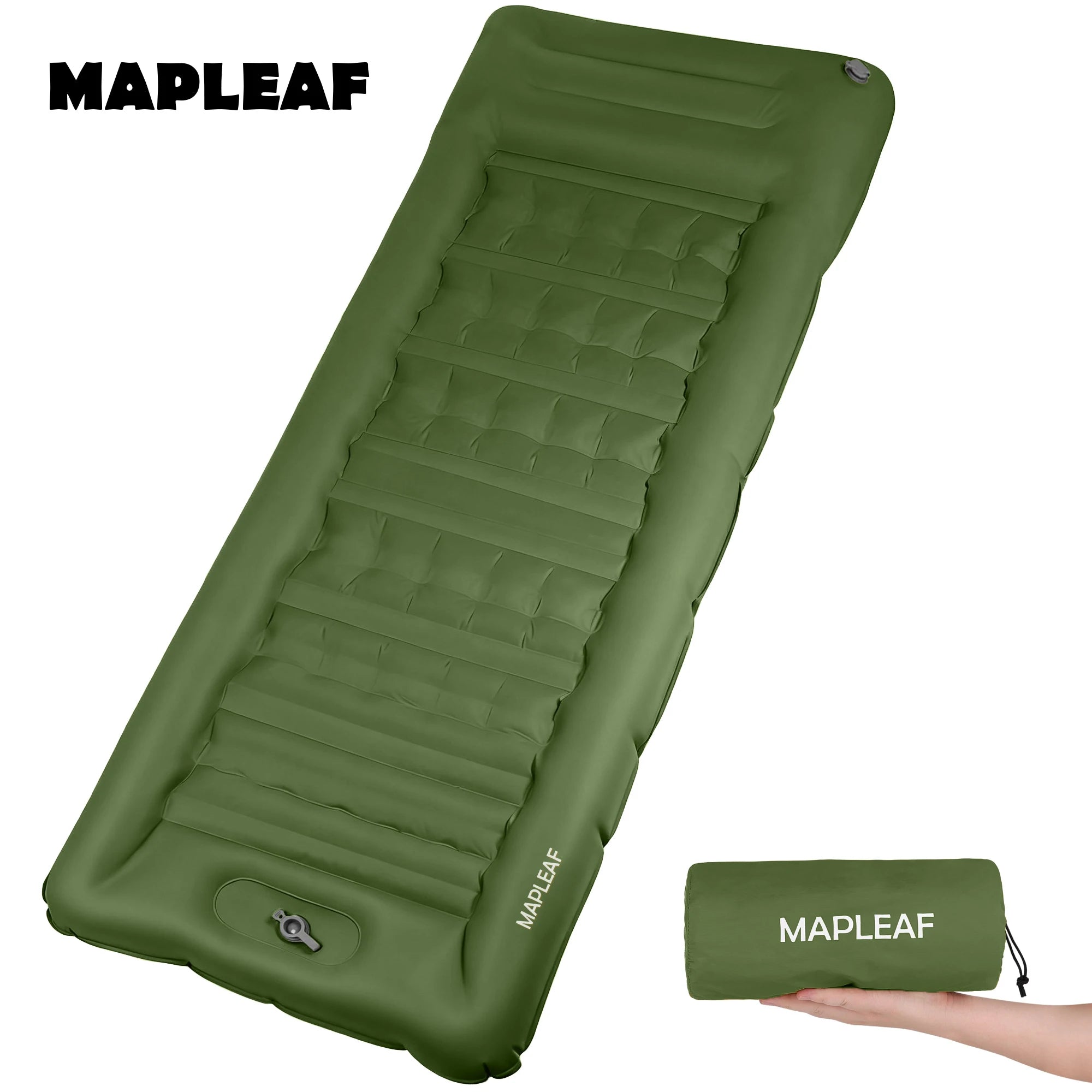 MAPLEAF 12cm Air Mattress Camping Inflatable Mattress Ultralight Waterproof Sleeping Mat Hiking Sleeping Pad Built-in Foot Pump