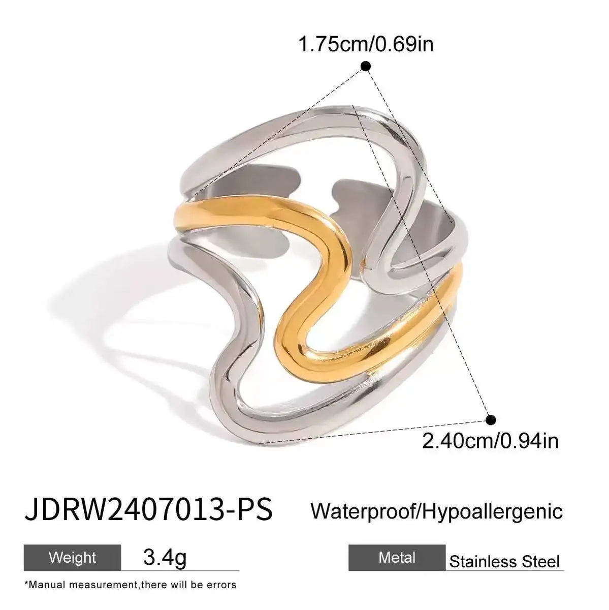Waterproof Stainless Steel Adjustable Ring