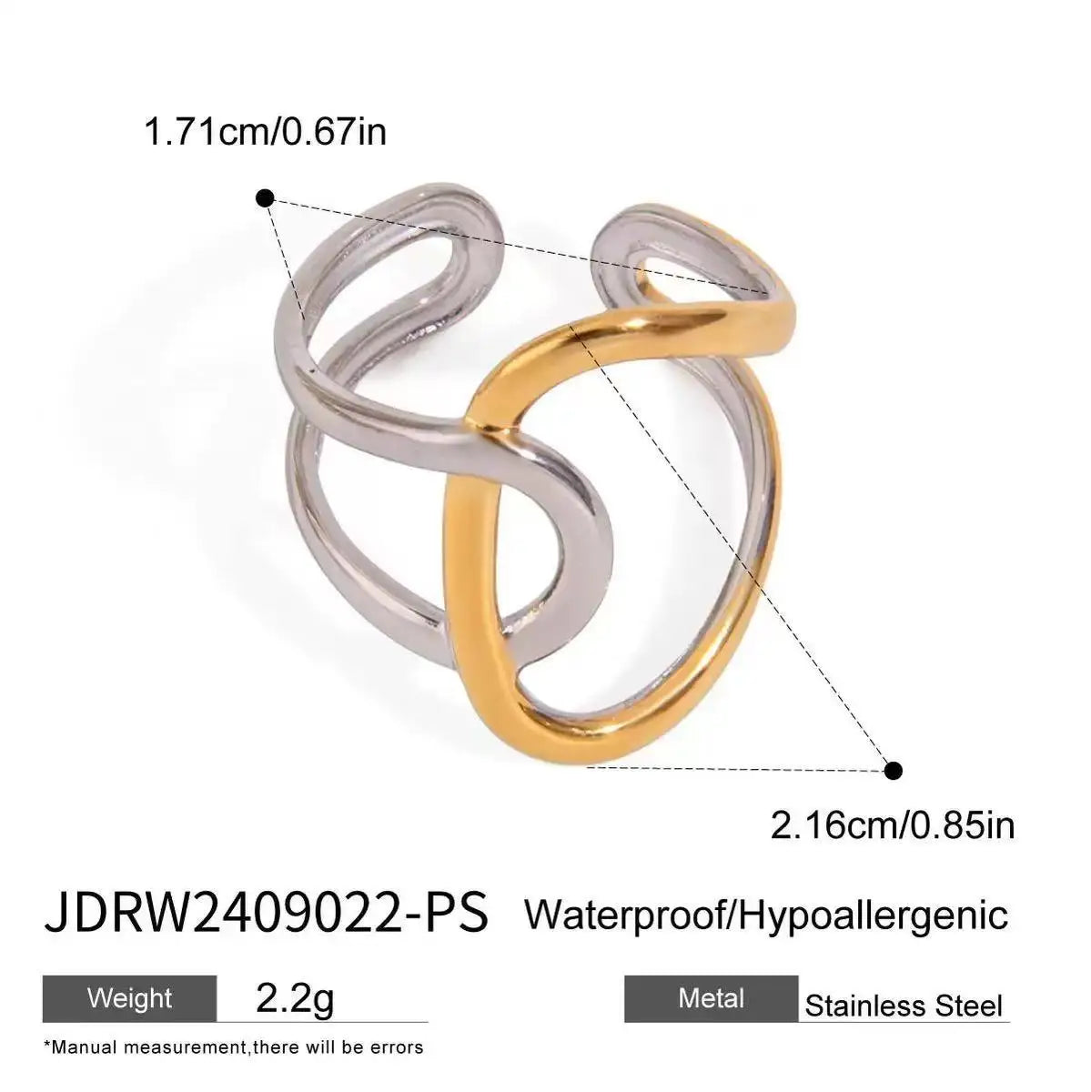 Waterproof Stainless Steel Adjustable Ring
