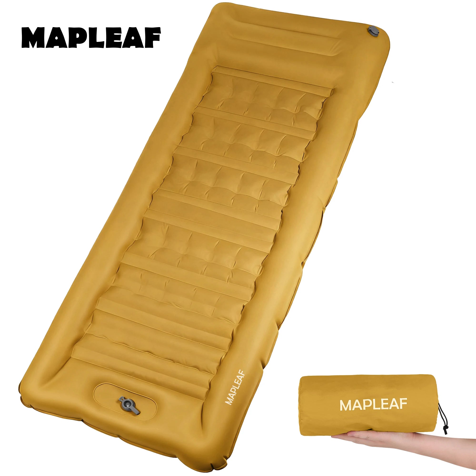 MAPLEAF 12cm Air Mattress Camping Inflatable Mattress Ultralight Waterproof Sleeping Mat Hiking Sleeping Pad Built-in Foot Pump