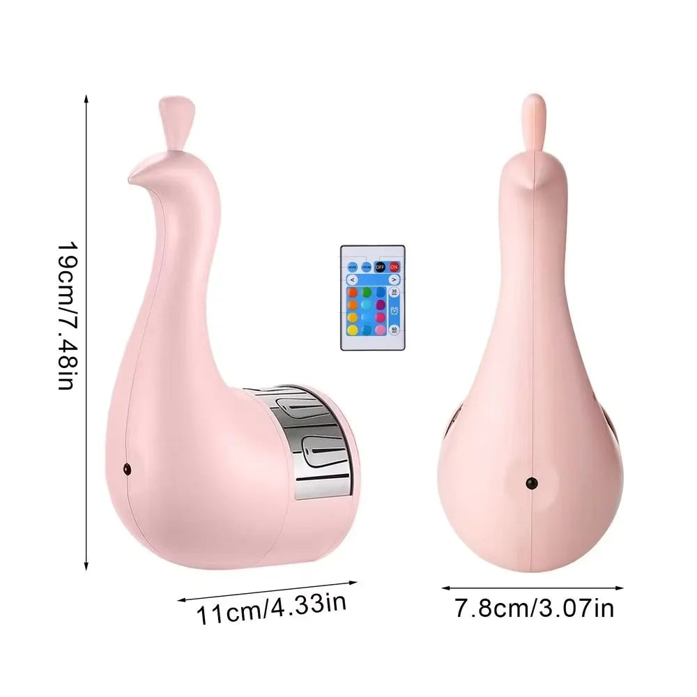 Color Changing Peacocks Wall Lamp Dimmable Touch USB Rechargeable Peacock Projection Lamp Wall Mounted Rainbow Lighting